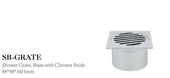 88mm Brass Shower Grate with Chrome Finish