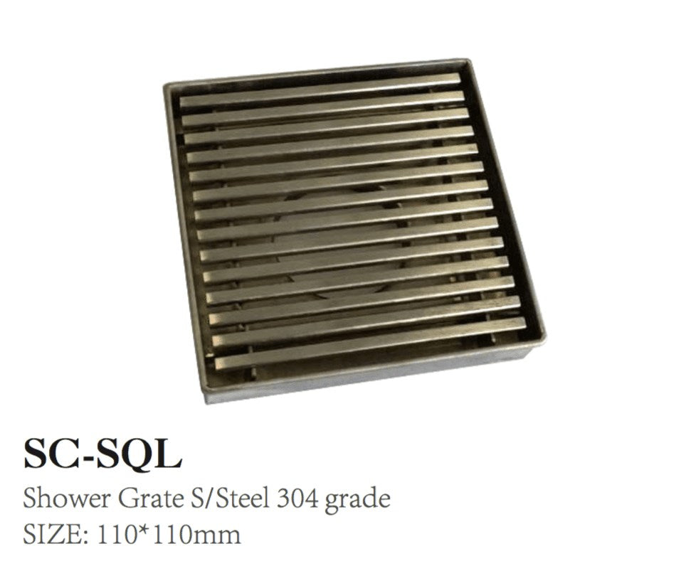 Shower Grate S/S 110x110x50 SQ
