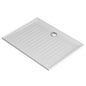 1200*900 square Polymarble base with centre waste outlet and chrome dome cover, anti skid pattern