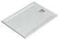 Rectangle Polymarble base with rear waste outlet and chrome waste cover
