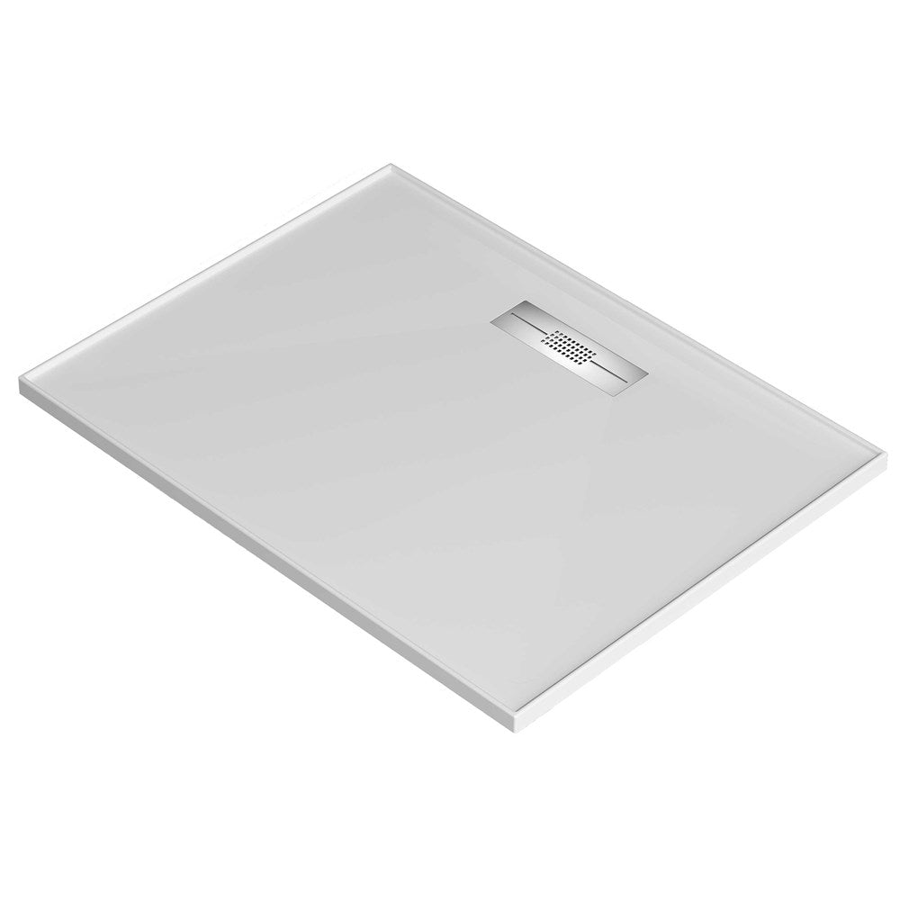 900*900 rectangle Polymarble base with centre waste outlet and stainless steel grate