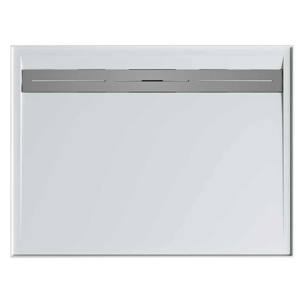1500 * 900 rectangle polymarble base with rear waste outlet and stainless steel grate