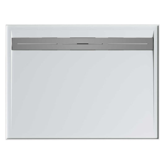 1500 * 900 rectangle polymarble base with rear waste outlet and stainless steel grate