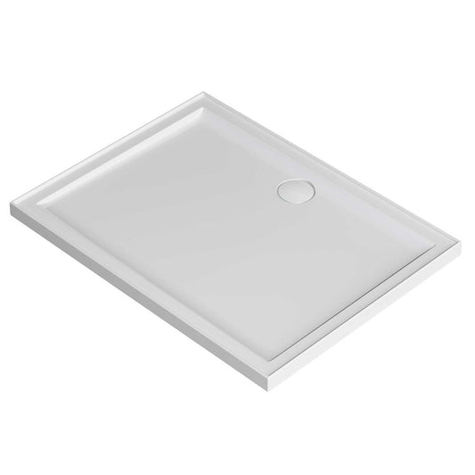 1200*900 rectangle polyamrble base with rear waste outlet and white dome cover