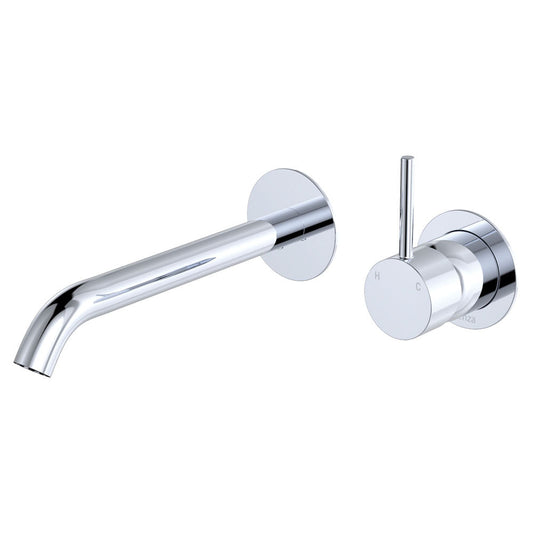 KAYA UP Basin/Bath Mixer 200mm Outlet Set Chrome Round Plates