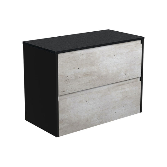 AMATO INDUSTRIAL 900 Cabinet Satin Black Panels Wall Hung