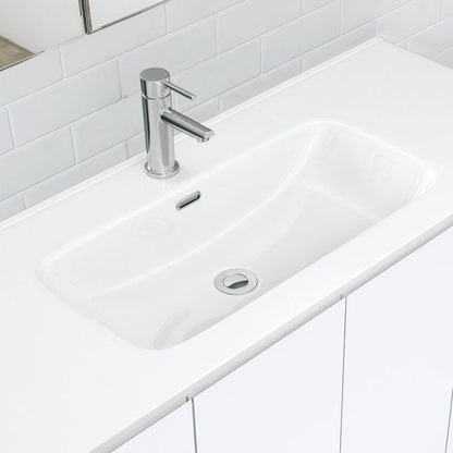 JOLI AMATO 1200 Matte White Vanity with INDUSTRIAL Panels Wall Hung 1TH