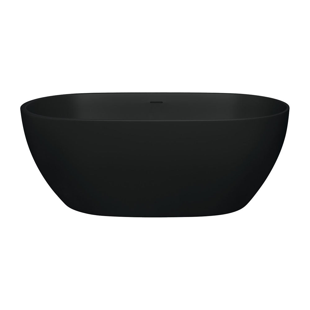 Luciana Cast Stone Solid Surface Bath, Matte Black, 1500mm