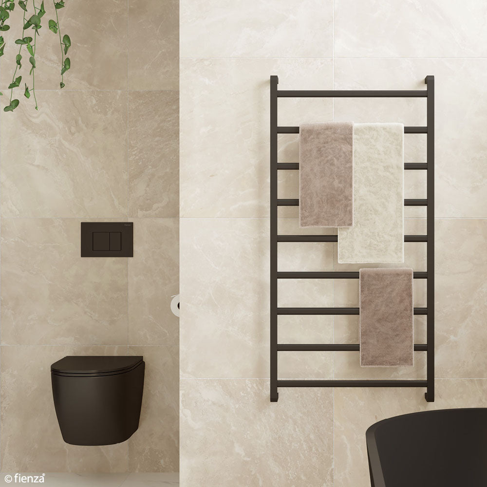 KOKO Heated Towel Rail 60120 Matte Black (9 Bars) 600x1200x100mm