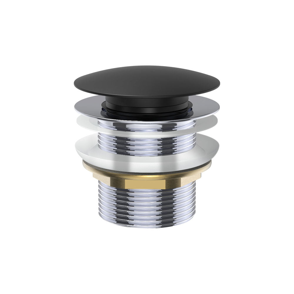 Pull Out Pop Up Bath Waste 40mm Matte Black No Overflow 55mm Thread Length
