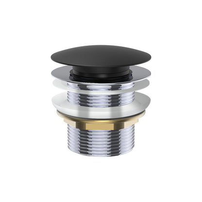 Pull Out Pop Up Bath Waste 40mm Matte Black No Overflow 55mm Thread Length