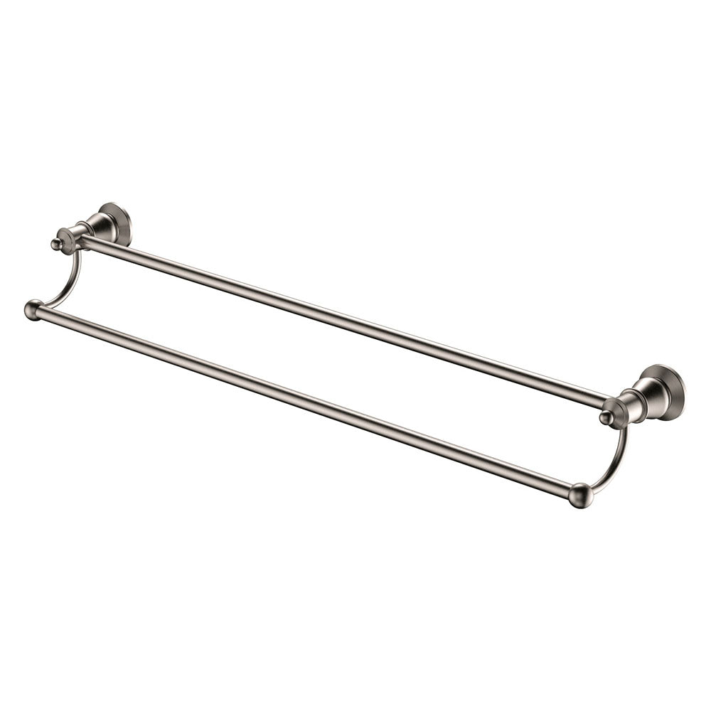 LILLIAN PVD Brushed Nickel 800mm Adjustable Double Towl Rail