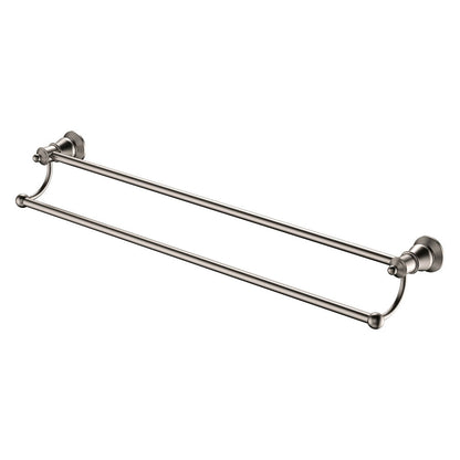 LILLIAN PVD Brushed Nickel 800mm Adjustable Double Towl Rail