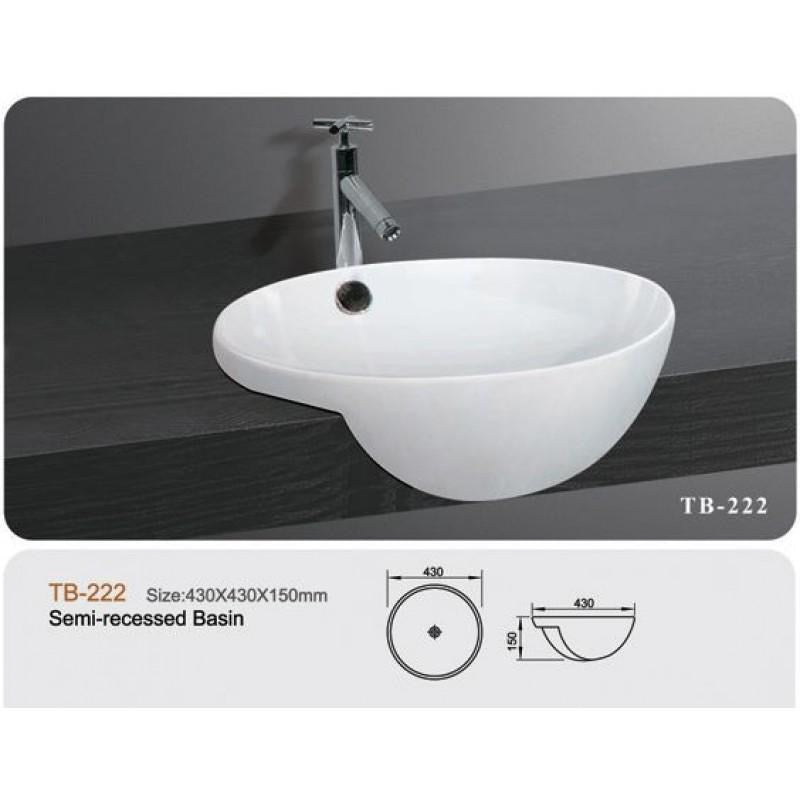 TB-222 Semi Recessed Basin 430*430*150mm