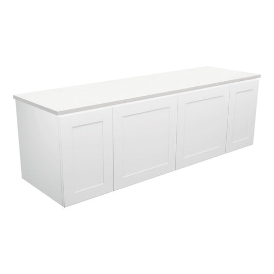 MILA SHAKER 1500 Cabinet Wall Hung Satin White 1480 x 455 x 450mm