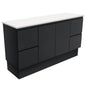 Fingerpull 1500mm Satin Black Cabinet on Kick