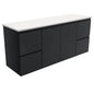 Fingerpull 1500mm Satin Black Wall Hung Cabinet