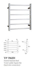 BIANCO Square 6 Bar Heated Towel Ladder in Chrome