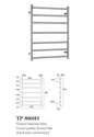 JESS Round 7 Bar Heated Towel Ladder in Chrome