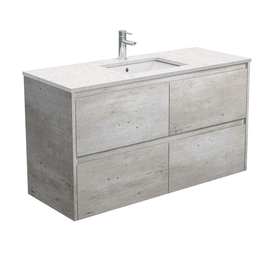 SARAH BIANCO MARBLE AMATO 1200 INDUSTRIAL Vanity Wall Hung 1TH