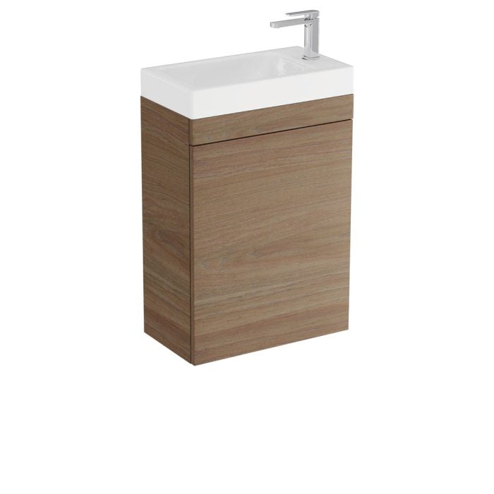 Riley Slim Ensuite 450 Wall Hung Vanity, Denzel Basin-Top