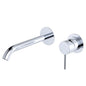 KAYA Basin/Bath Wall Mixer 200mm Outlet Set Chrome Round Chrome Plates