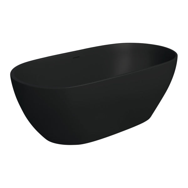 Luciana Cast Stone Solid Surface Bath, Matte Black, 1500mm