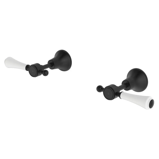 LILLIAN Lever Wall Top Assembly Matte Black White Handle