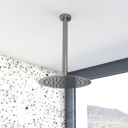 Round 300mm Shower Dropper Gun Metal