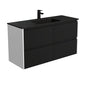MONTANA AMATO 1200 Matte Black Vanity with Matte White Panels Wall Hung 1TH