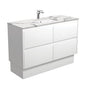 SARAH CALACATTA MARBLE AMATO 1200 Satin White Vanity On Kick 1TH