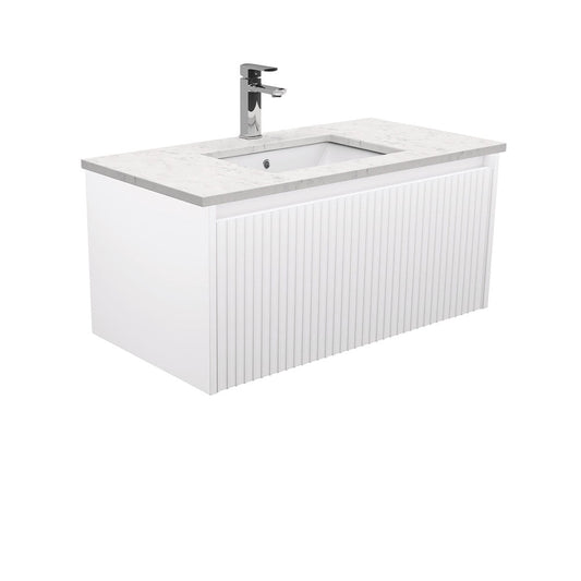 Sarah Bianco Marble Undermount 900 Alina Satin White Wall-Hung Vanity