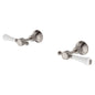 LILLIAN Lever Wall Top Assembly Brushed Nickel White Handle