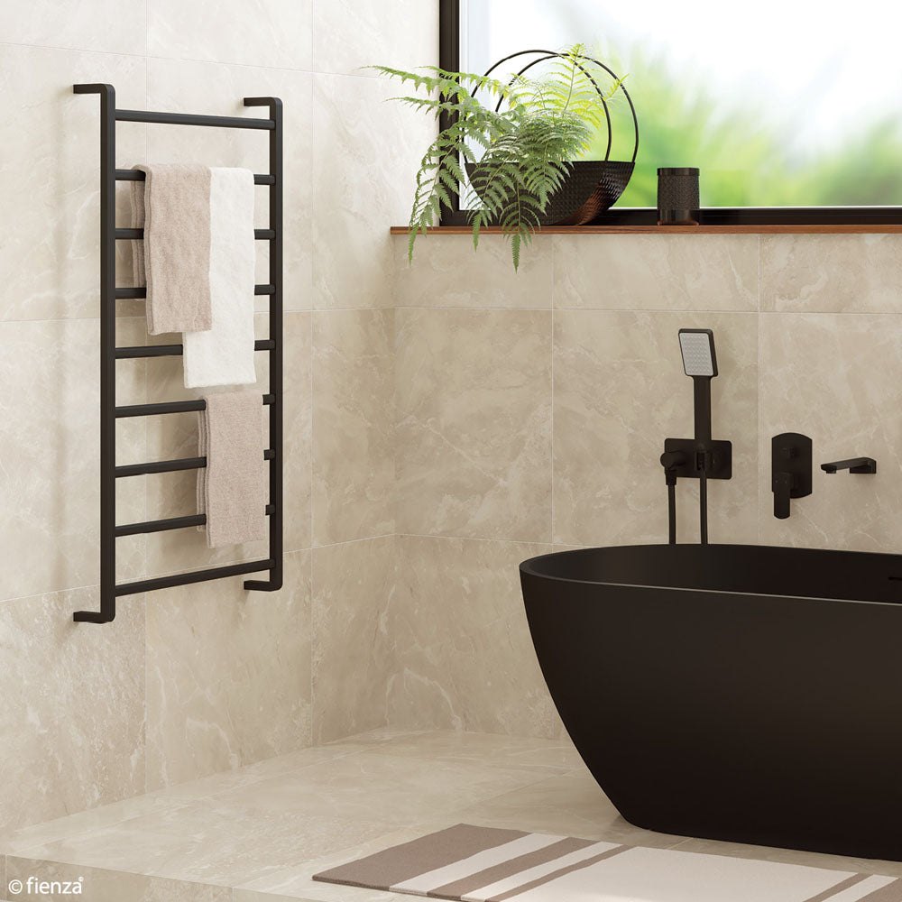 KOKO Heated Towel Rail 60120 Matte Black (9 Bars) 600x1200x100mm