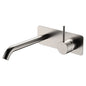 KAYA UP Basin/Bath Mixer 200mm Outlet Set Brush Nickel Soft Square Plate