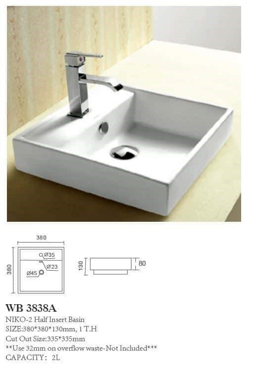 NIKO-2  Half- Insert Basin 1TH