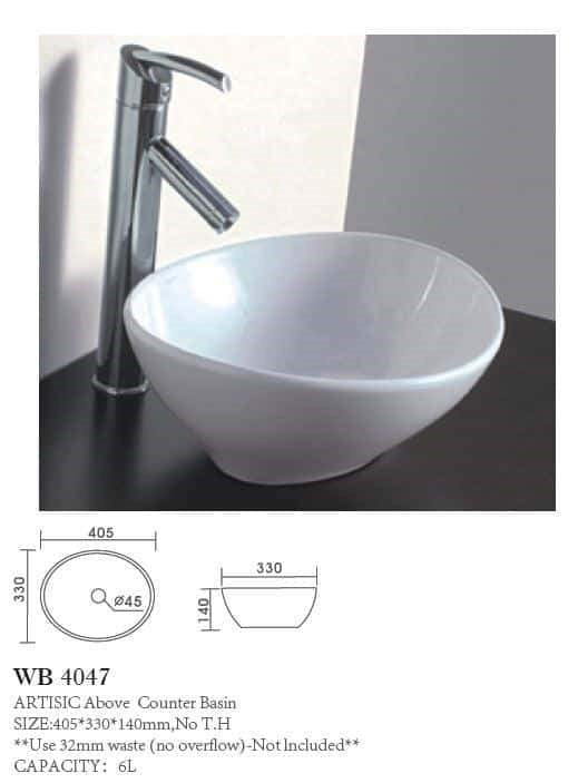 ARTISTIC Above Counter Basin
