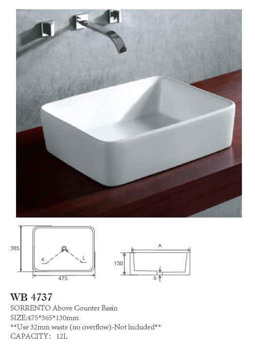 SORRENTO Above Counter Basin