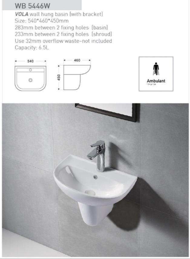 VOLA Wall Hung Basin W/Shroud