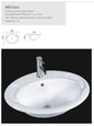 VICTORIA Oval Insert Basin **Use 32mm with Overflow Waste** Capacity: 7L 1 OR 3.TH Available