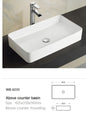 DIOR-II Above Counter Basin in Gloss White Finish