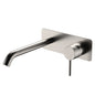 KAYA Basin/Bath Wall Mixer 200mm Outlet Set Brushed Nickel Soft SquarePlate