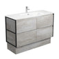 JOLI AMATO 1200 INDUSTRIAL Vanity with Matte Black Frames and Kick 1TH