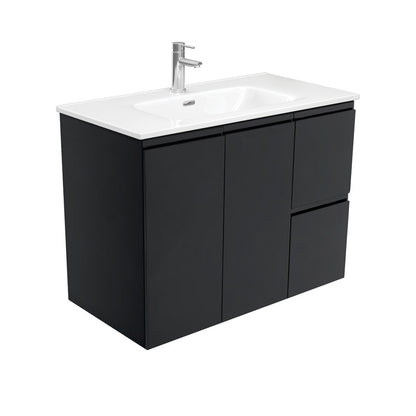 Joli Fingerpull Satin Black 900 Wall-Hung Vanity