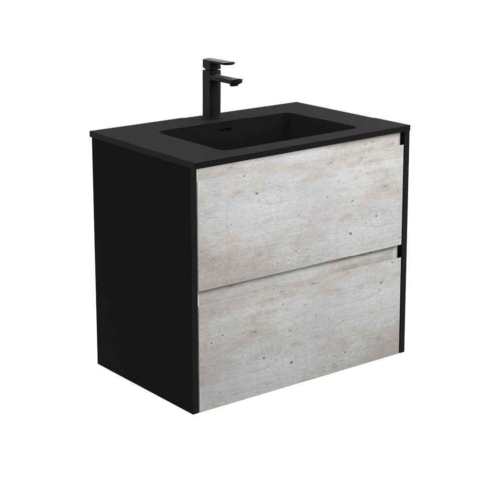 MONTANA AMATO 750 INDUSTRIAL Vanity with Matte Black Panels Wall Hung 1TH