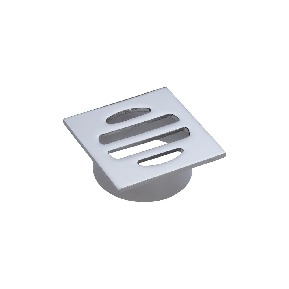 Square Floor Waste Round Grate 50mm Chrome