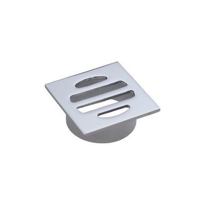 Square Floor Waste Round Grate 50mm Chrome