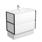 JOLI AMATO 900 Matte White Vanity with Matte Black Frames and Kick 1TH