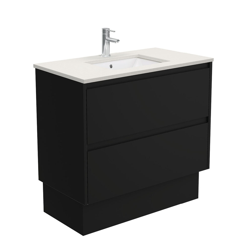 SARAH ROMAN SAND AMATO 900 Satin Black Vanity On Kick 1TH