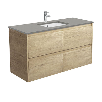 SARAH DOVE GREY AMATO 1200 SCANDI OAK Vanity Wall Hung 1TH